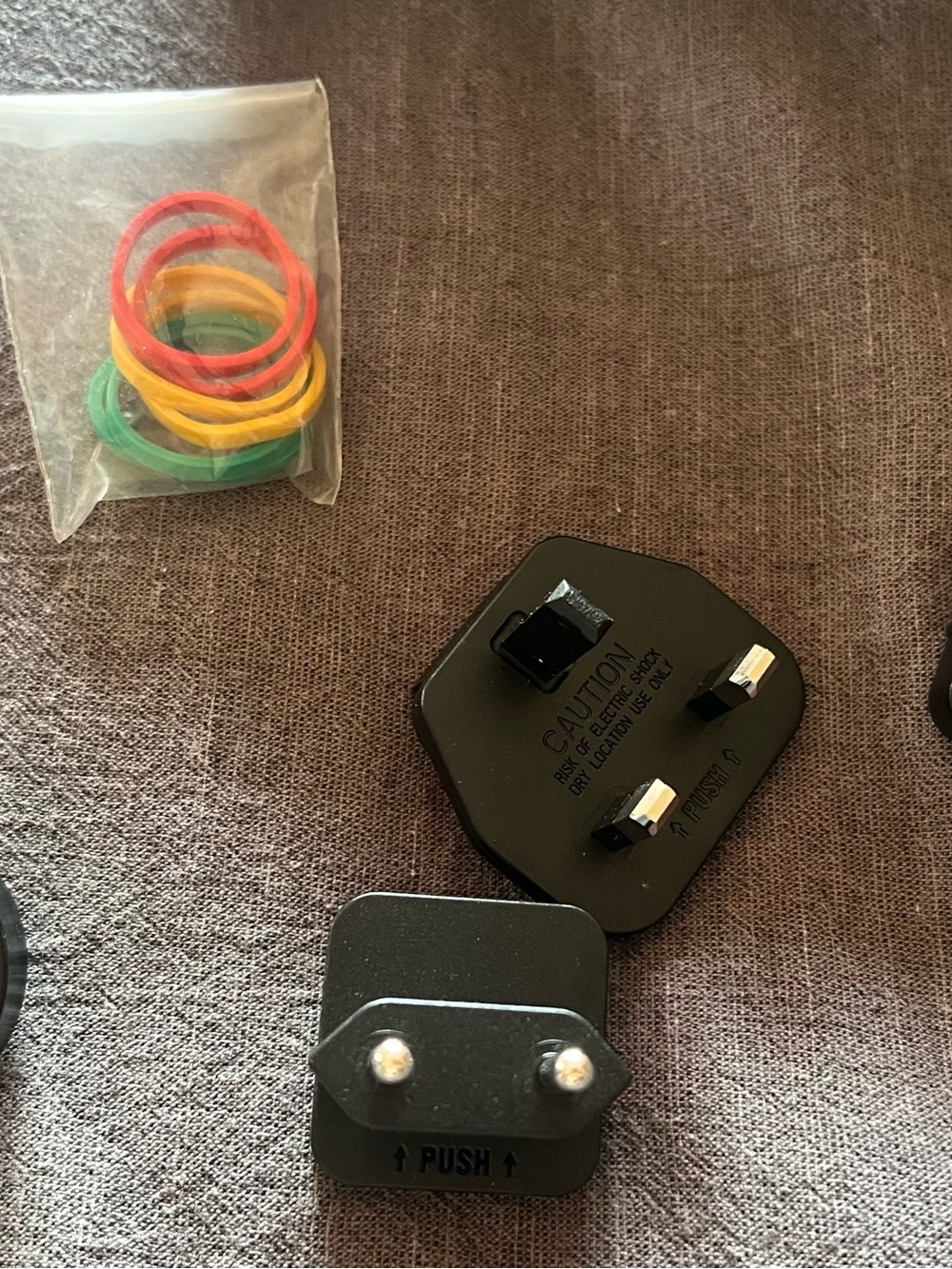 Black Travel Plug Adapter with Removable Prongs